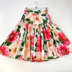 美品ドルチェ スカート 花柄 ピンク 36 Du0026G PLEATS PLEASE
