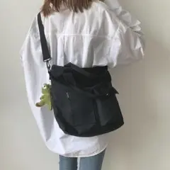 ２wayバッグトートショルダー（ブラック）レディースバッグかばんママバッグ026