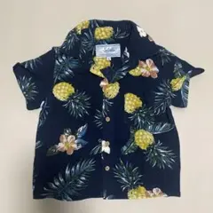 Splash 半袖シャツ S ネイビー パイナップル柄