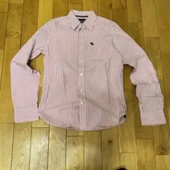 難あり　abercrombie boys 赤白ストライプシャツ サイズXL