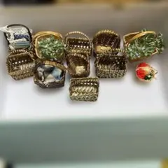 ミニチュアバスケットセット フェイクグリーン付き