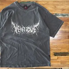 VENTIQUE ダークグレー 半袖Tシャツ グラフィック　ヴィンテージ加工