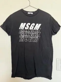MSGM ブラック ロゴプリント Tシャツ　キッズ用tg14