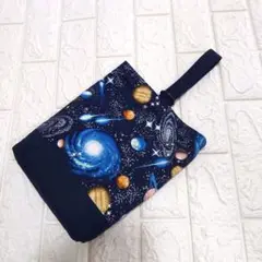 宇宙柄　上靴袋　上靴入れ　シューズ入れ　ハンドメイド