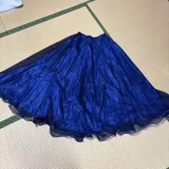 オーガンジー生地を使ったシースルースカート　ブルー