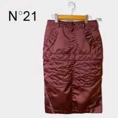N°21 ヌメロヴェントゥーノ ボルドーカラー ミリタリースカート MA-1