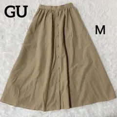ジーユー GU フレアロングスカート ベージュ Ｍ