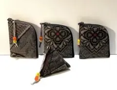 【現品限り】着物リメイク　大島紬　龍郷柄　4個セット