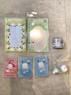 サンリオ　ポチャッコ　セット　フォト用スリーブ　あたまこつんフィギュア　カード