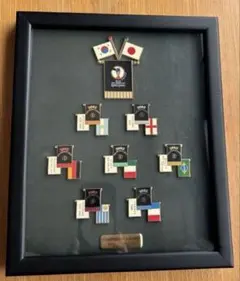 2002 FIFAワールドカップ　韓国/日本™ 記念品　ピンバッジセット　額入り