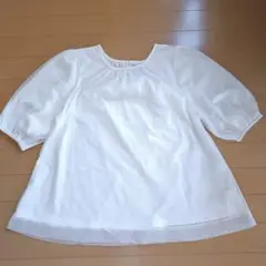 ホワイト バルーンスリーブ シャツ
