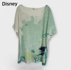 【ディズニー】Tシャツ　グリーンとクリーム色　レーヨン混紡　軽量　ゆったり