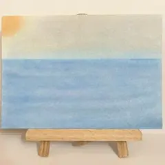 パステルアート　優しい太陽と空と海　A4サイズ　原画