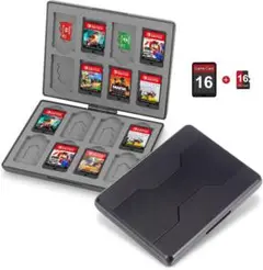 switch ソフトケース 16枚switchゲームカード＆16microSDカ