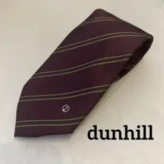 【美品】dunhillネクタイ　赤　ストライプ　ワインレッド　イエロー　ネイビー