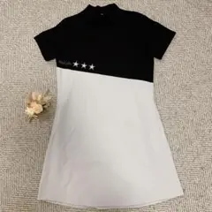 【Kolwin】 iCOOL ゴルフワンピース (L) 黒/グレー ひざ丈 半袖