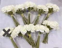 造花　花　白バラ　薔薇　花束　ガーデン　インテリアフラワー　ホワイト　タグ付き