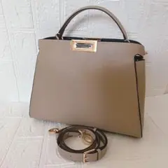 最高級 本革 トートバッグ ショルダーバッグ レザー ハンドバッグ ベージュM