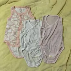 ベビー肌着3点セット（花柄・無地）