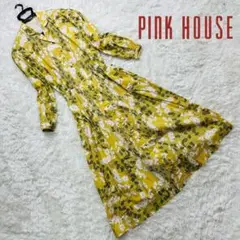 【値下対応】ピンクハウス 花柄 ロングワンピース 黄色 総柄 フレア マキシ