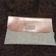 ノートPCケース グレーとピンク フェルト