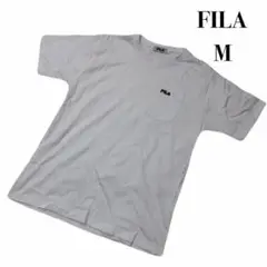 美品★FILA ホワイト半袖Tシャツ　M ロゴ入り　胸ポケット付き