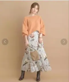 Apuweiser-riche　マーメイドプリントスカート 花柄　ロングスカート