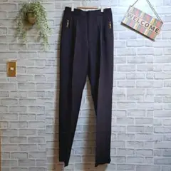 スラックス テーパードパンツ 新品未使用 タックパンツ 上品 刺繍 フォーマル
