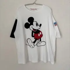 【極美品】希少　Disney ディズニー　ミッキー　白足　レア　Mサイズ　日本製