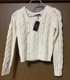 新品 タグ付 INGNI dazzlin ホワイトケーブルニット