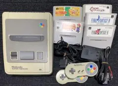 【スーパーファミコン 本体・コントローラー2個 コード2本 ソフト5本 セット】