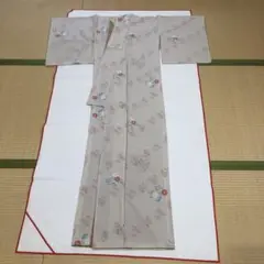 プレタ小紋 グレー 花柄 ポリエステル