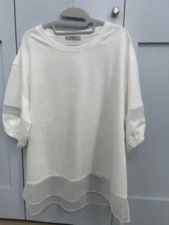 ホワイト バルーンスリーブ Tシャツ