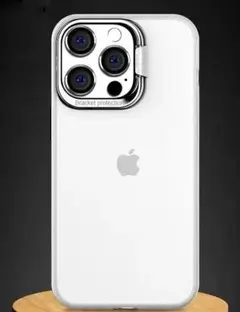 Iphone12/12pro用隠すスタンドマット質感ケースホワイト→本日発送