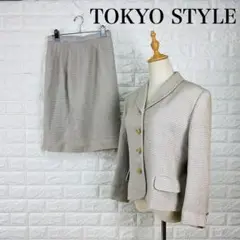 【美品】東京スタイル スーツセットアップ 金ボタン ピンク