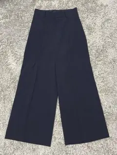 UNITED ARROWS ハイウエスト　タックパンツ 36 ネイビー