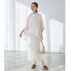 ROPÉ PICNIC ロペピクニック　綿ボイルバックタックシャツ　ピンク