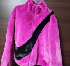 美品！NIKE ナイキフェイクファージャケット ジャンパープルゾン　ピンク