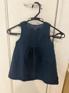 【美品】　BURBERRY ダークブルー チェック　ジャンバースカート 90cm
