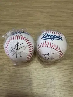 中日ドラゴンズ ガチャ プリントサイン入りボール バンテリン田中幹也 津田啓史
