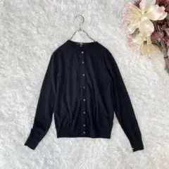 美品 ユニクロ エクストラファインメリノ クルーネックカーディガン 黒