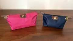 美品　ロンシャン　ナイロンポーチ2個まとめて　 ピンク　紺色