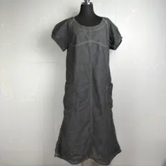 AMERICANA アメリカーナ ワンピース M デニム風 グレー 半袖にボタン