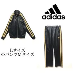 adidas アディダス トラックジャケット フェイクレザー ゴールド×ブラック
