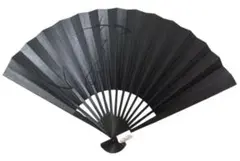 新品未使用大きい黒い扇子 専用ケース付き