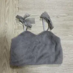 SLAPSLIP ボア　ビスチェ　ベアトップ　キャミ　グレー　110㎝