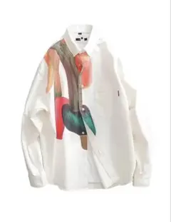 長袖シャツ　柄シャツ　XL