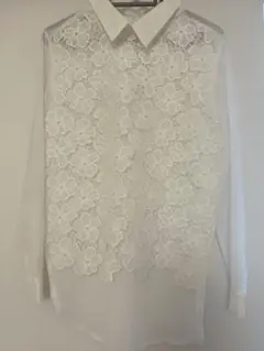 NEY フラワーレース シースルー襟シャツ