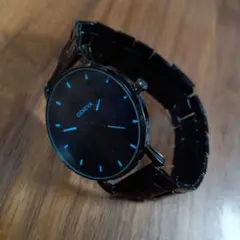 GENEVA ブラック アナログ腕時計