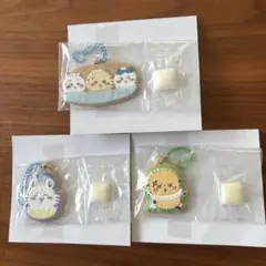 【匿名配送】ちいかわ クッキーチャームコット3 モモンガ ラッコ 水風呂 3個